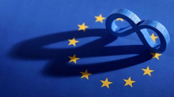 EU flag and Meta logo are seen in this illustration taken, May 22, 2023. REUTERS/Dado Ruvic/Illustration/File Photo
