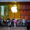 People stand outside an Apple Store as Apple's new iPhone 15 officially goes on sale across China, in Shanghai, China September 22, 2023. REUTERS/Aly Song/File Photo