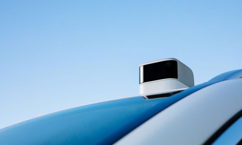 Sensor is seen on a vehicle at Aeva Inc, a Mountain View, California-based startup that makes lidar sensors to help self-driving vehicles see the road in an undated handout photo provided September 4, 2020. Courtesy of Aeva Inc/Handout via REUTERS/ File Photo