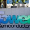 The logo of Israeli analog integrated circuits developer, Tower Semiconductor is seen at their offices in Migdal HaEmek, northern Israel, February 28, 2022. REUTERS/Amir Cohen/File Photo