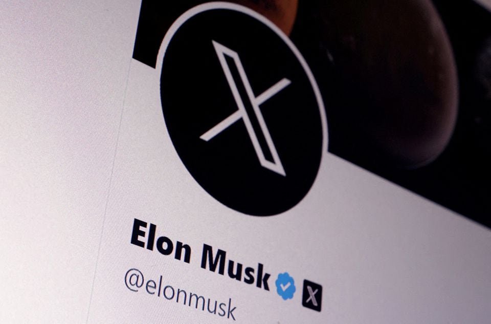 Elon Musk 's X account is seen in this illustration taken, July 24, 2023. REUTERS/Dado Ruvic/Illustration/File Photo