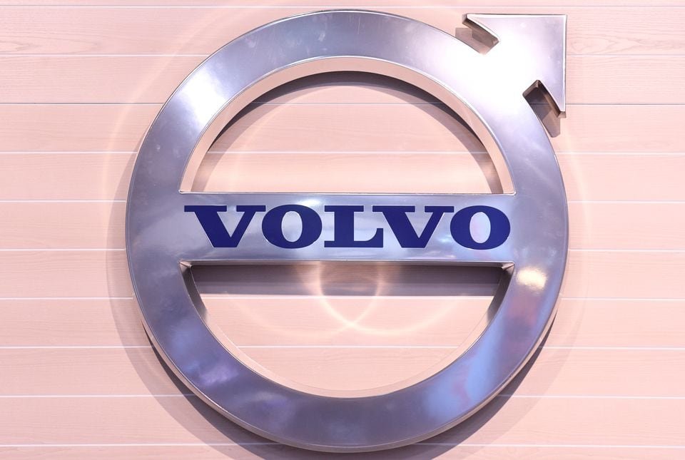 The logo of Swedish truck maker Volvo is pictured at the IAA truck show in Hanover, September 22, 2016. REUTERS/Fabian Bimmer/file photo