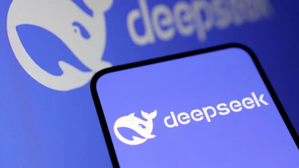 DeepSeek AI logo, Janus-Pro image generator, R1 AI model, AI competition between China and the U.S.